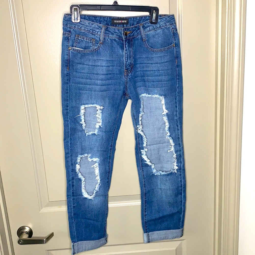 FashionNova CutOut Boyfriend Jeans